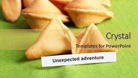  Presentation with fortune cookie game - Amazing slides having fortune cookies on green tablecloth backdrop and a yellow colored foreground
