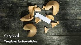  Presentation with fortune cookie - Audience pleasing slide deck consisting of fortune cookies on old wooden backdrop and a dark gray colored foreground