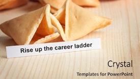  Presentation with cookies - Presentation theme enhanced with fortune cookies on wooden table background and a lemonade colored foreground