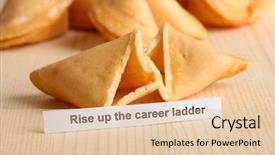  Presentation with fortune cookie game - Theme enhanced with fortune cookies on wooden table background and a lemonade colored foreground