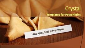  Presentation with fortune cookie game - Cool new theme with fortune cookies on wooden table backdrop and a  colored foreground
