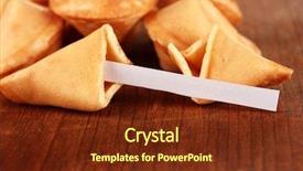  Presentation with cookies - Colorful slide deck enhanced with fortune cookies on wooden table backdrop and a tawny brown colored foreground
