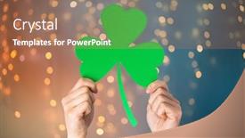  Presentation with green lights - Colorful PPT theme enhanced with fortune-luck-and-st-patricks backdrop and a coral colored foreground
