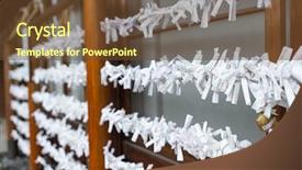  Presentation with fortune teller - Audience pleasing theme consisting of fortune papers in shrines backdrop and a tawny brown colored foreground