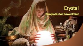  Presentation with future - Presentation with fortune teller - beautiful young gypsy reading background and a tawny brown colored foreground