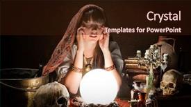  Presentation with crystal ball - Amazing slide deck having fortune teller - diviner predicting the future backdrop and a wine colored foreground