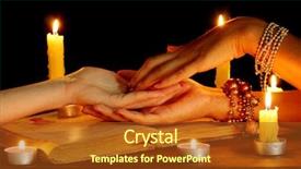  Presentation with fortune teller - PPT theme with fortune teller - reading the lines hand background and a tawny brown colored foreground