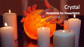  Presentation with forecasting - Slide set featuring fortune teller forecasting the future background and a tawny brown colored foreground