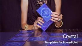 Presentation with forecasting - Presentation design featuring fortune teller forecasting the future background and a violet colored foreground