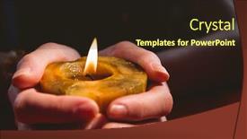  Presentation with fortune teller - Slide deck consisting of fortune teller holding a candle on red table background and a wine colored foreground