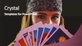  Presentation with tarot - Presentation design featuring fortune teller using tarot cards background and a tawny brown colored foreground