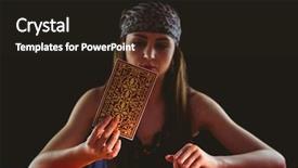  Presentation with fortune teller - Colorful presentation enhanced with fortune teller using tarot cards backdrop and a wine colored foreground