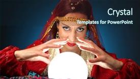  Presentation with crystal ball - Colorful PPT theme enhanced with fortune-teller with a shining backdrop and a navy blue colored foreground