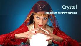 Presentation with crystal ball - Presentation theme featuring fortune-teller with a shining background and a ocean colored foreground