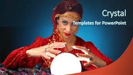  Presentation with fortune teller - PPT theme featuring fortune-teller with a shining background and a ocean colored foreground