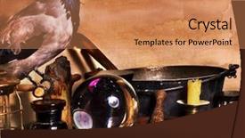  Presentation with life memorial candle light - PPT layouts featuring fortune telling - halloween still life with candle background and a coral colored foreground