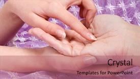  Presentation with hand world hands of jesus - Cool new slide set with fortune telling - palmistry hands reading the lines backdrop and a coral colored foreground