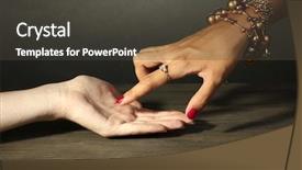  Presentation with lines - Amazing PPT theme having fortune telling - reading the lines hand backdrop and a dark gray colored foreground
