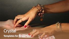  Presentation with hand world hands of jesus - Cool new PPT theme with fortune telling - reading the lines hand backdrop and a red colored foreground