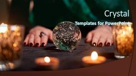  Presentation with magic ball - Colorful presentation theme enhanced with fortuneteller-divining-on-magic-ball backdrop and a forest green colored foreground