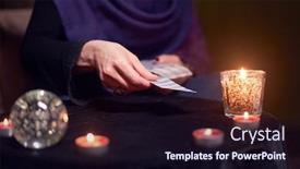  Presentation with candles - Slides consisting of fortuneteller-woman-divines-on-cards background and a wine colored foreground
