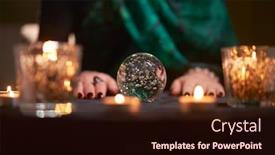  Presentation with magic ball - Presentation design consisting of fortuneteller-woman-divining-on-magic background and a wine colored foreground