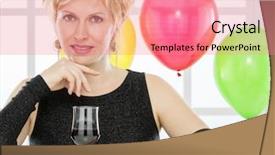  Presentation with anniversary 30 years - Theme with forty years lady and celebration background and a  colored foreground