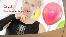  Presentation with anniversary 30 years - Beautiful theme featuring forty years lady and celebration backdrop and a  colored foreground