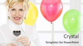  Presentation with work anniversary 7 years - Colorful PPT layouts enhanced with forty years lady and celebration backdrop and a  colored foreground