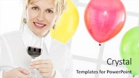  Presentation with work anniversary 7 years - Audience pleasing theme consisting of forty years lady and celebration backdrop and a  colored foreground