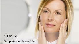  Presentation with mirror - Audience pleasing presentation consisting of forty years old woman backdrop and a light gray colored foreground