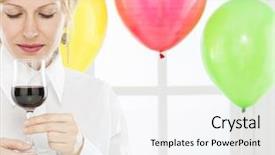  Presentation with celebration - Theme enhanced with forty years woman and celebration background and a white colored foreground