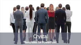  Presentation with forward - Amazing PPT theme having forward - back view group of business backdrop and a dark gray colored foreground