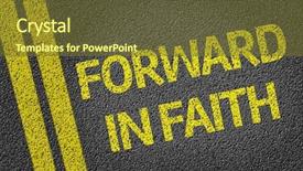  Presentation with forward - Cool new slide deck with jesus door - forward in faith written backdrop and a tawny brown colored foreground