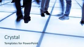  Presentation with business people silhouette - Audience pleasing theme consisting of exhibitions man walks - walking business people silhouette backdrop and a sky blue colored foreground