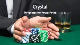  Presentation with set of poker chip - Amazing PPT layouts having forward risky entertainment of gambling backdrop and a  colored foreground