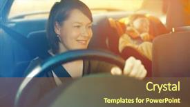  Presentation with child safety - Slide set featuring forward sitting of the car background and a tawny brown colored foreground