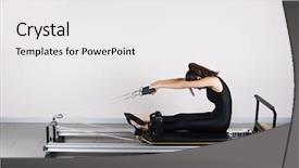  Presentation with evolution - Amazing theme having forward spine stretch position pilates backdrop and a white colored foreground