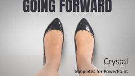  Presentation with action plan way forward text - Cool new presentation with forward text and black shoe backdrop and a mint green colored foreground