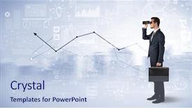  Presentation with forward - Presentation theme featuring forward through binoculars with increase background and a sky blue colored foreground