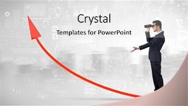  Presentation with reflection looking back to go forward - Slide deck consisting of forward through binoculars with increase background and a white colored foreground