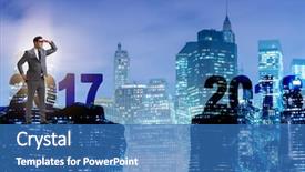  Presentation with reflection looking back to go forward - Theme with forward to 2018 from 2017 background and a teal colored foreground