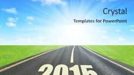  Presentation with new year streamer - Audience pleasing PPT layouts consisting of forward to the new year backdrop and a arctic colored foreground