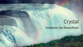  Presentation with scenery - Cool new PPT layouts with fosseis - beautiful scenery of gullfoss waterfal backdrop and a  colored foreground