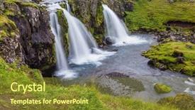  Presentation with cascade mountains - Audience pleasing presentation theme consisting of fosseis - cascade deep falls kirkyyufell foss backdrop and a  colored foreground
