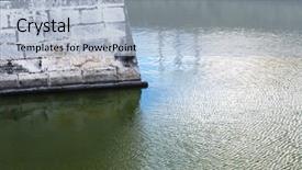  Presentation with ripples - Presentation theme featuring fosseis - city wall and moat background and a  colored foreground