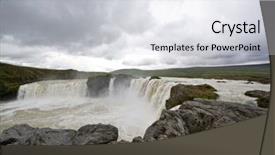  Presentation with height - Slides having fosseis - godafoss waterfall in iceland is background and a  colored foreground