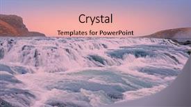 Presentation with iceland - Beautiful PPT theme featuring fosseis - gullfoss waterfall in iceland backdrop and a  colored foreground
