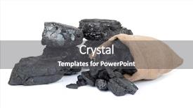  Presentation with fossil fuel - Audience pleasing PPT theme consisting of fossil fuel - bag with scattered charcoal backdrop and a dark gray colored foreground