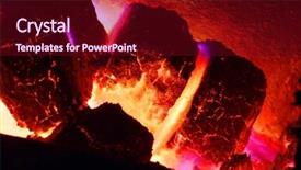  Presentation with burning coal - Amazing PPT theme having fossil fuel - burning brown coal - close backdrop and a wine colored foreground